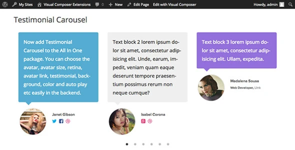 WPBakery Page Builder Extensions Add-on – Testimonial Carousel