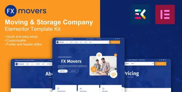 FX Movers – Moving & Storage Company Elementor Template Kit