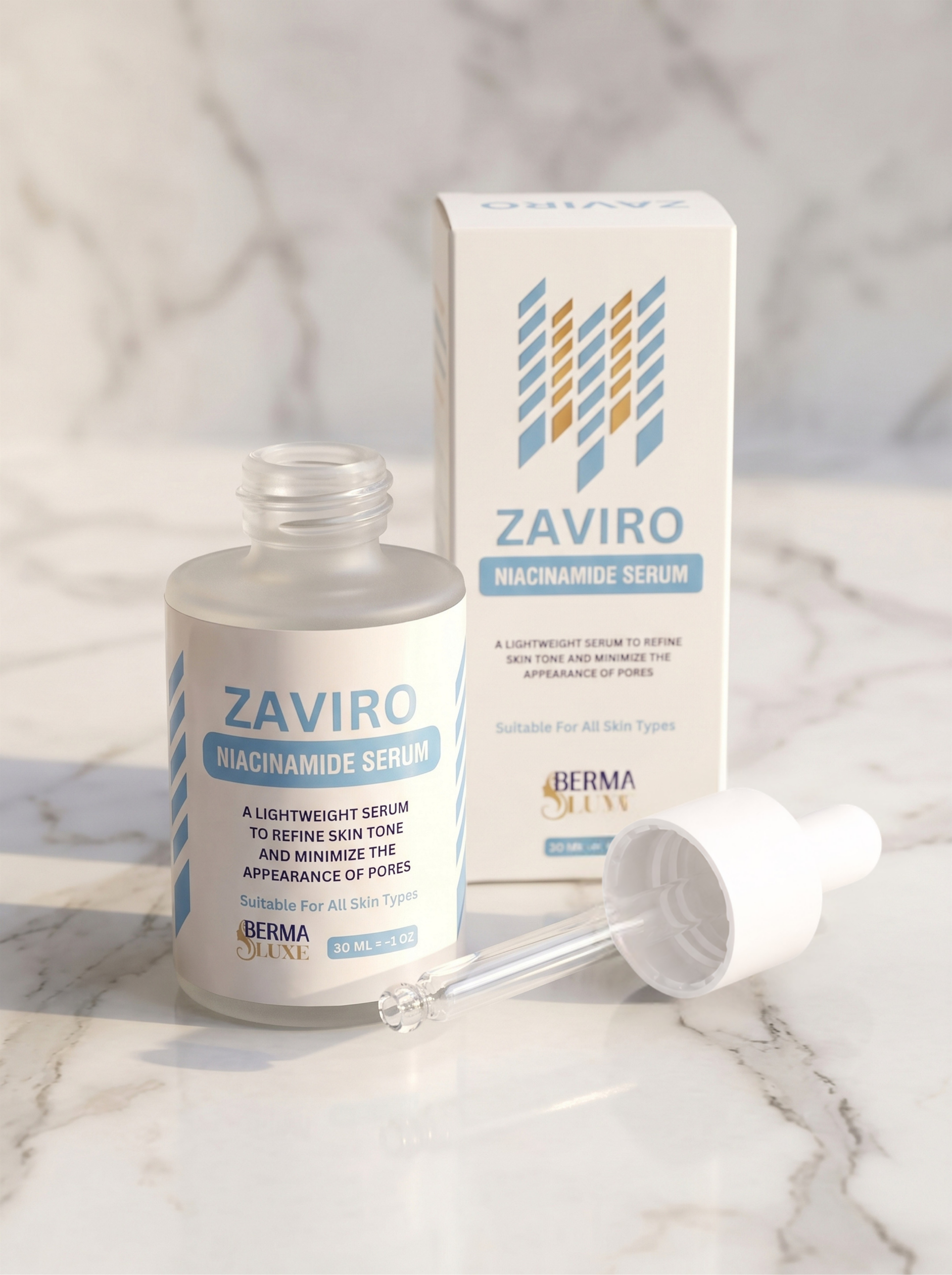 ZAVIRO Niacinamide Serum 30ml – Refine Skin Tone & Minimize Pores | All Skin Types
